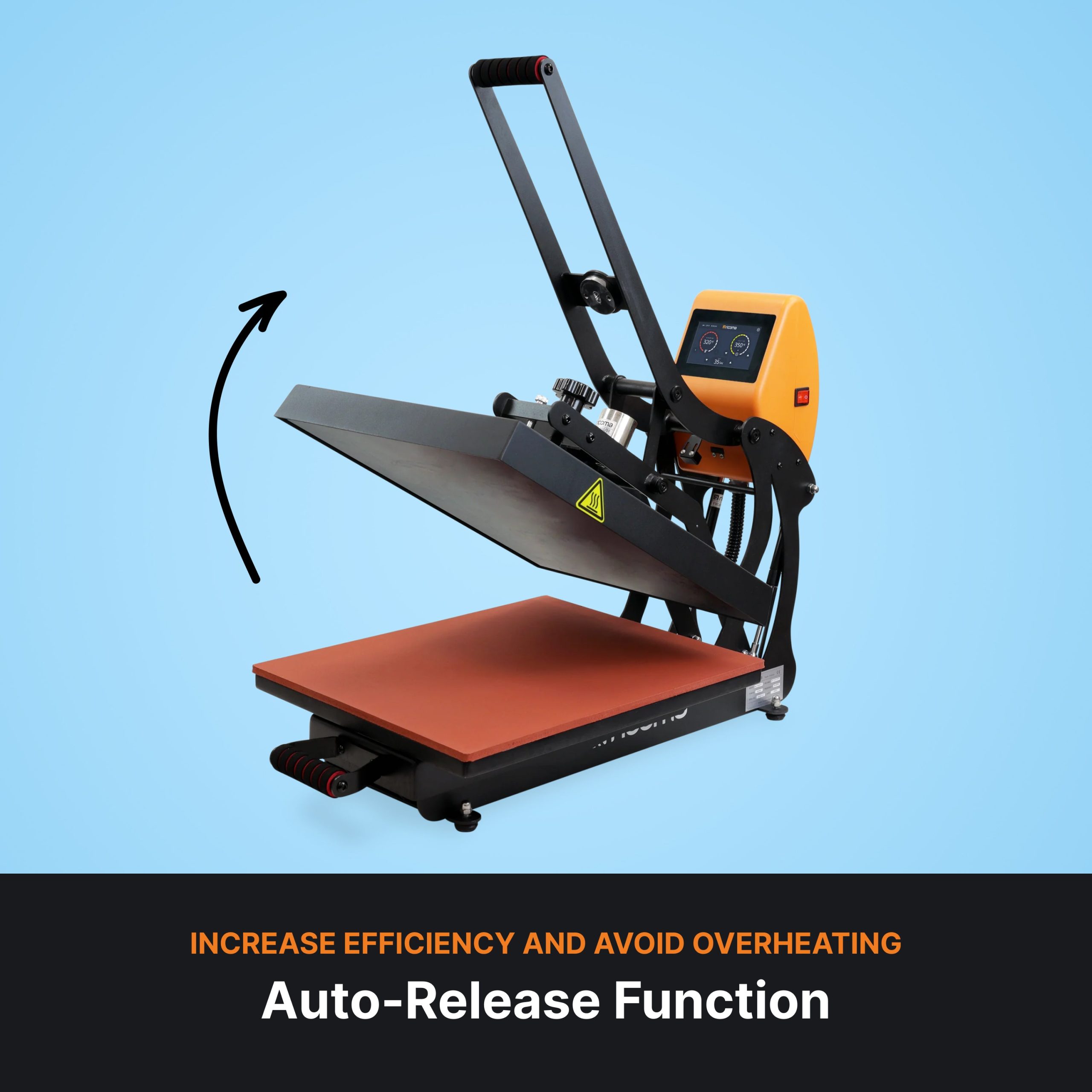 Ricoma Auto Open 16" x 20" Flat Heat Press & Cap Heat Press Bundle 4 Ricoma Auto Open 16" x 20" Flat Heat Press & Cap Heat Press Bundle - Image 4